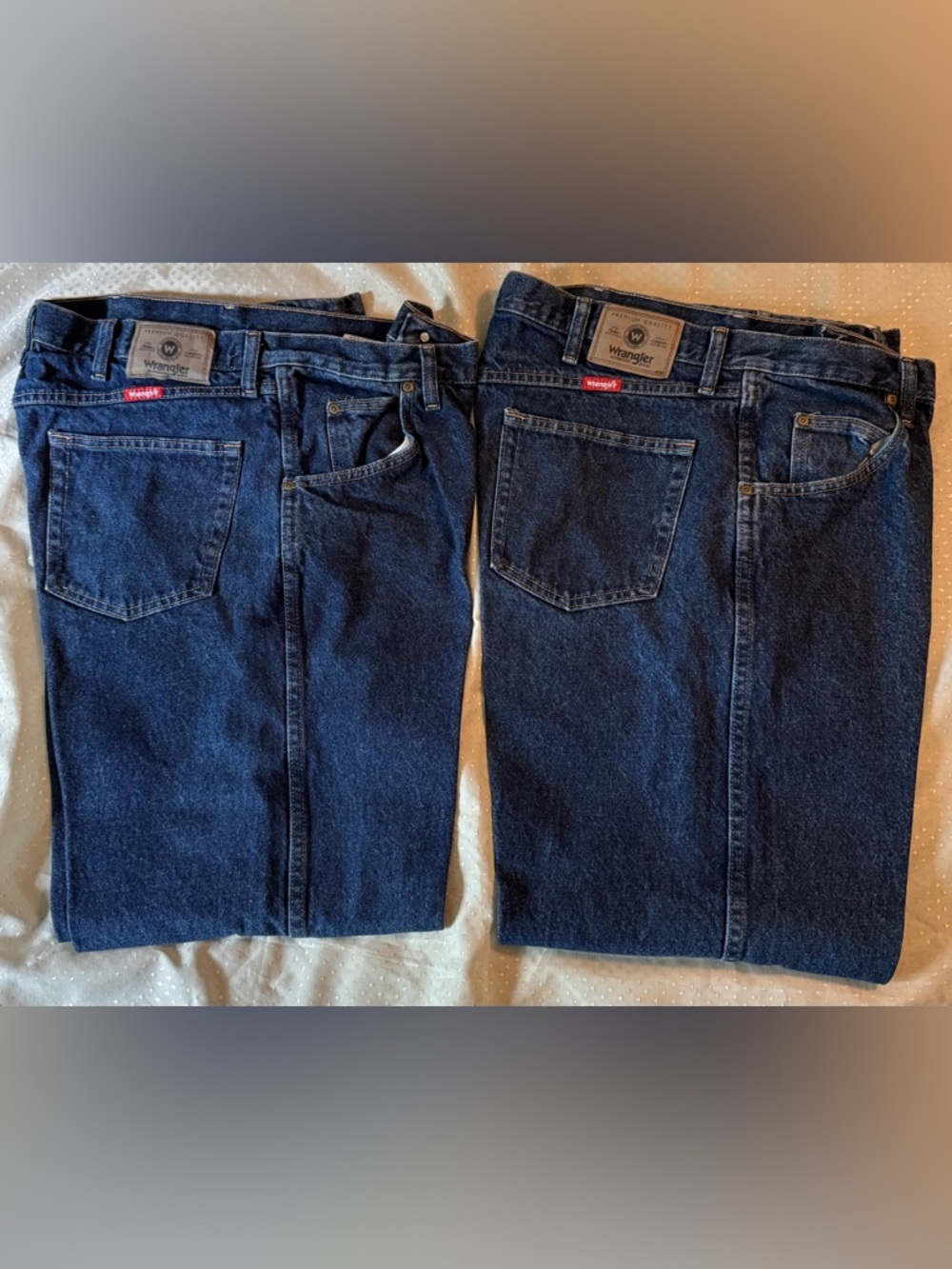 2 PAIR Wrangler Authentic 40x32 Blue Denim Regular Fit Cotton Jeans 9650 1MR